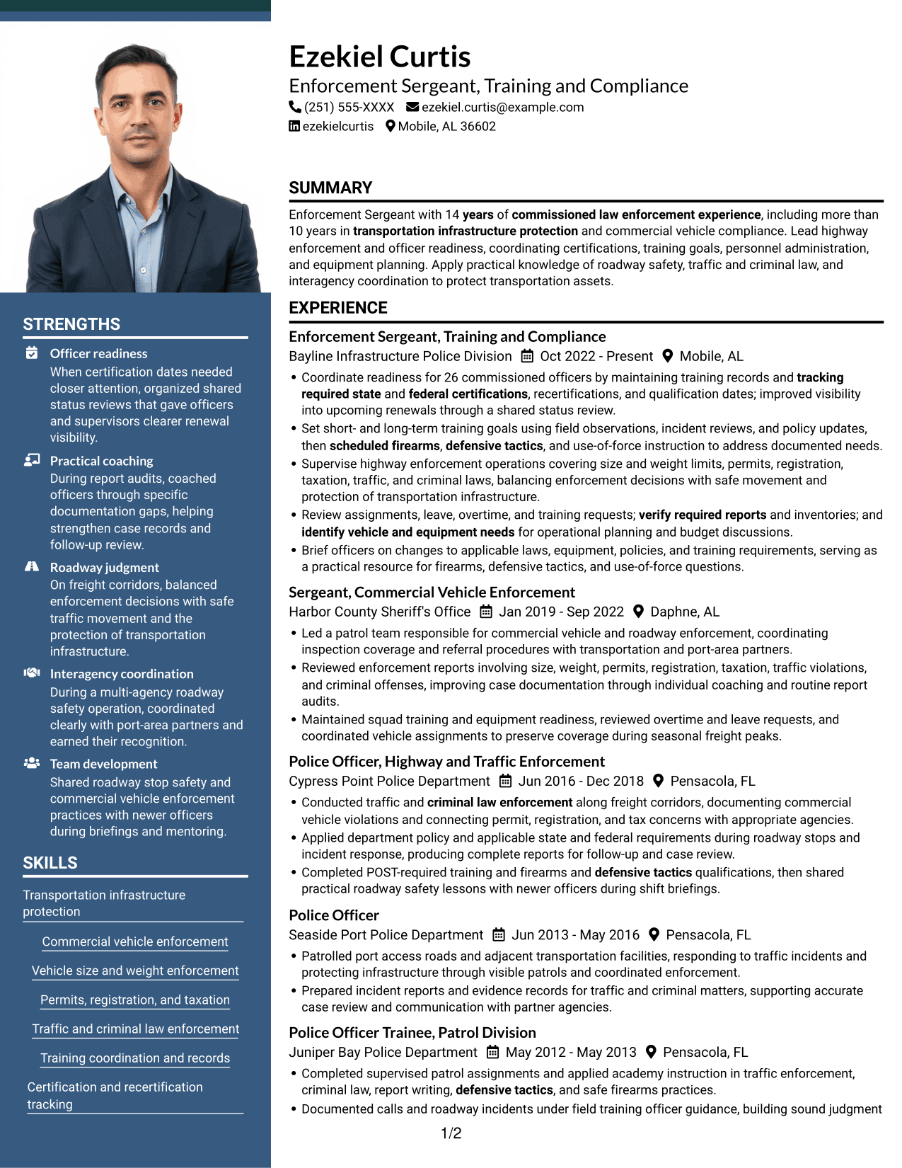 Resume example — page 1