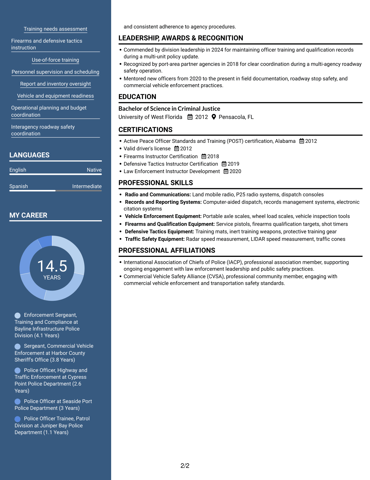 Resume example — page 2