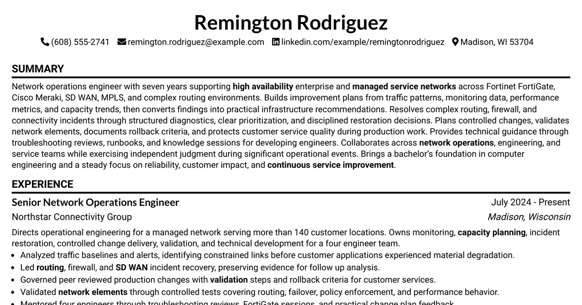 7 Engineer 3 - Excellence in Operations Resume Templates with Example