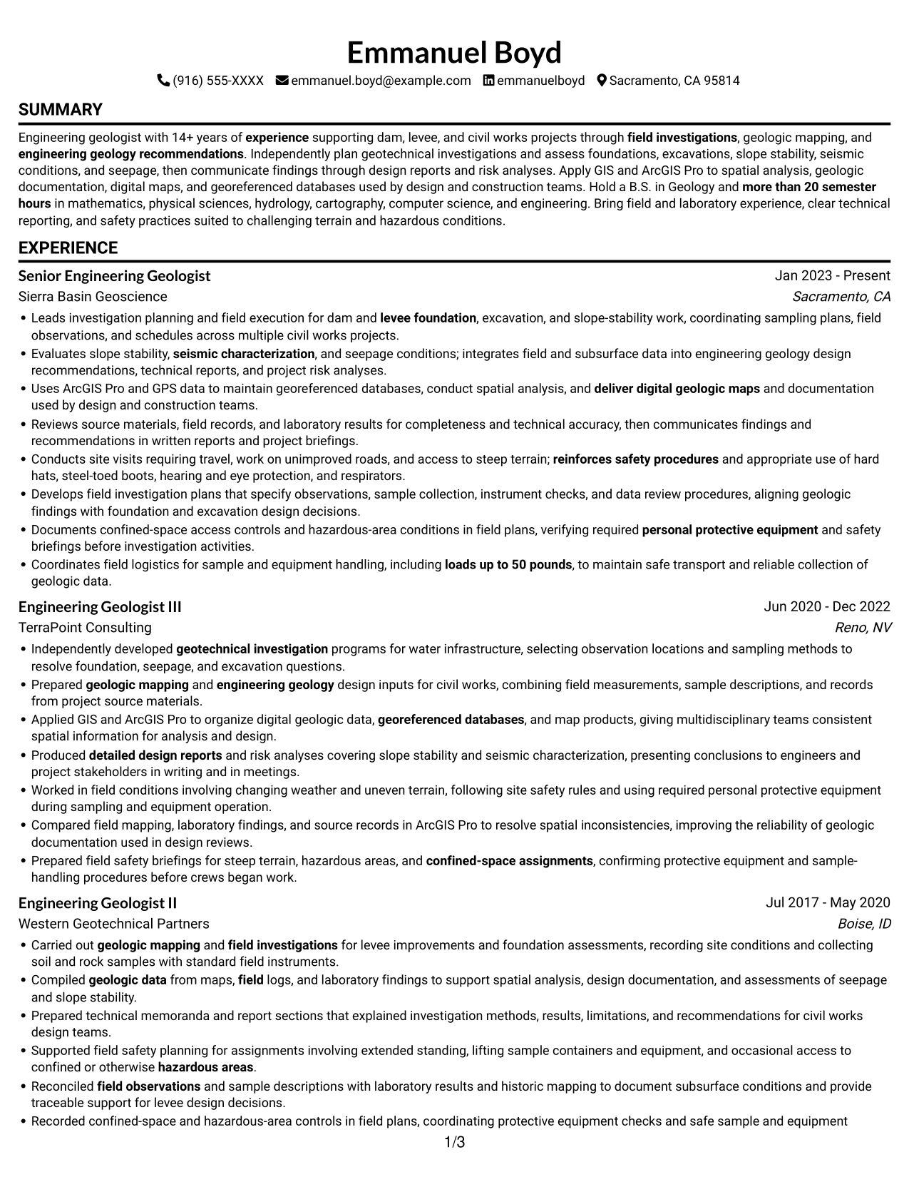 Resume example — page 1