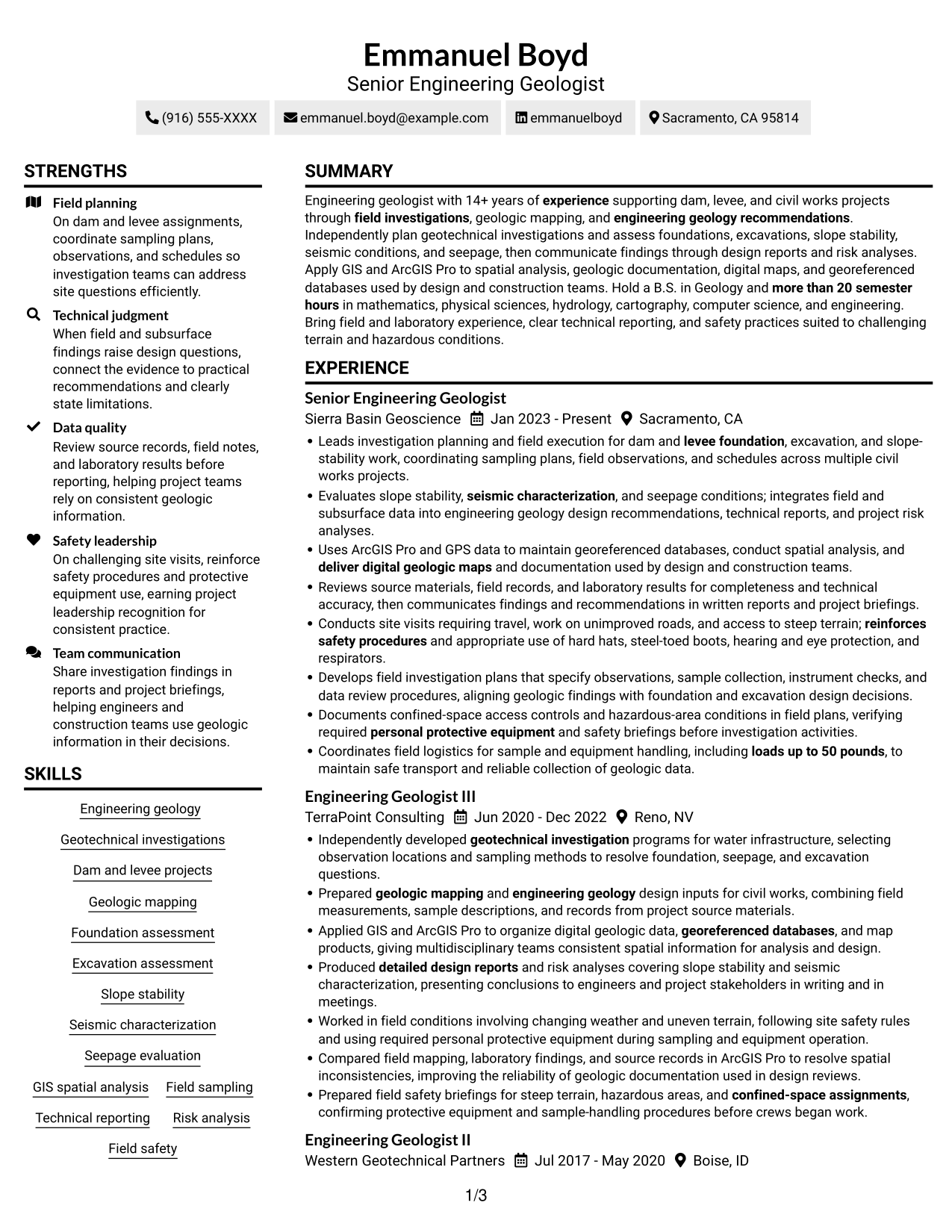 Resume example — page 1