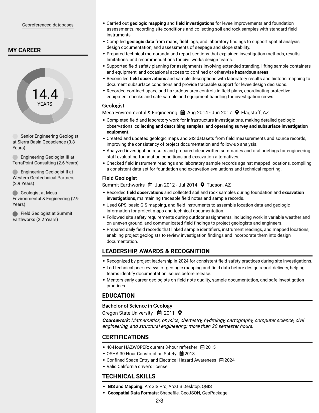 Resume example — page 2