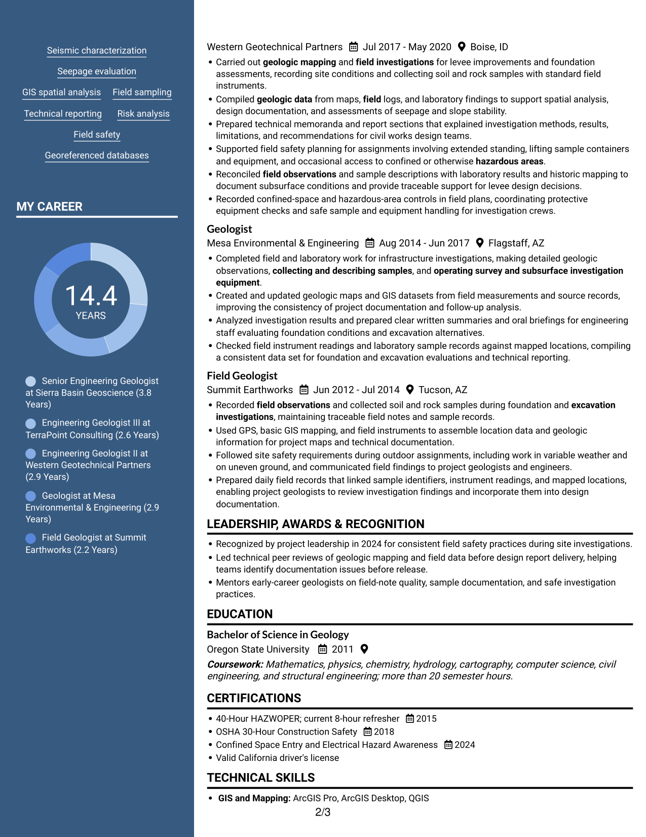 Resume example — page 2