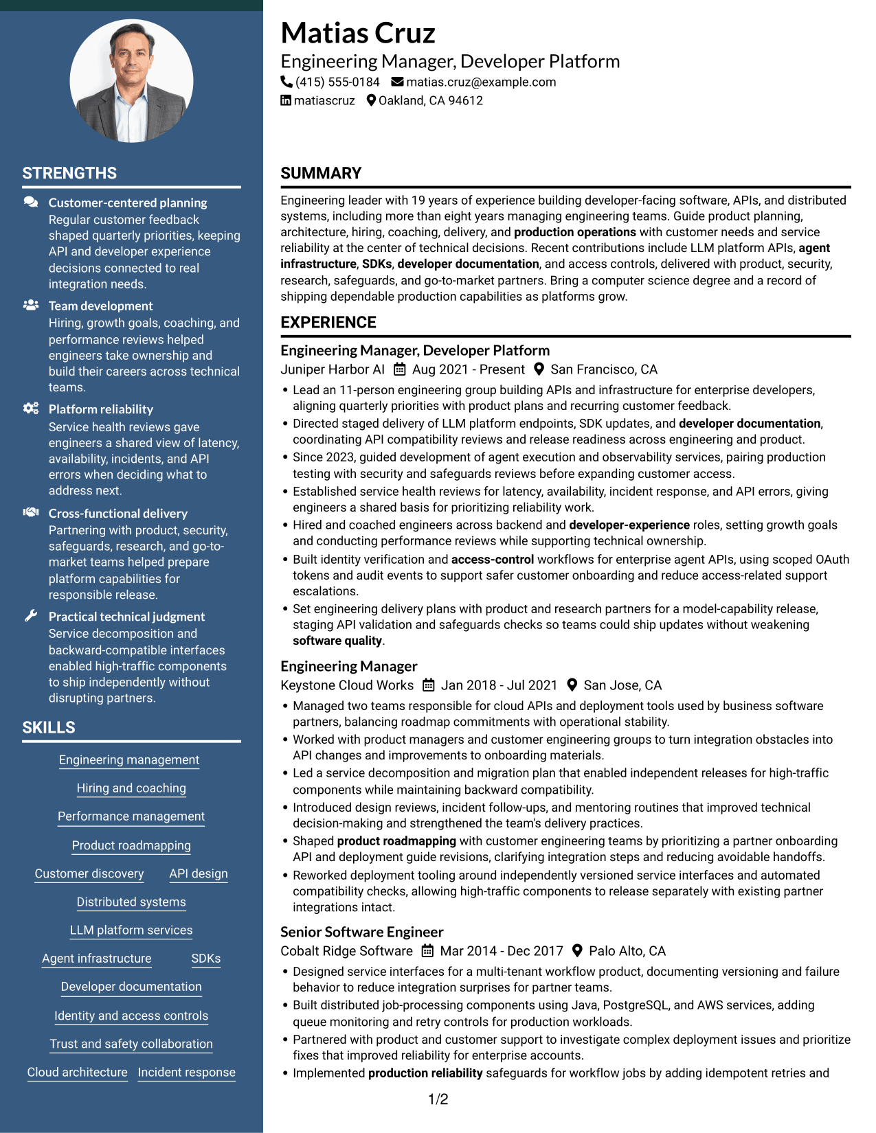 Resume example — page 1