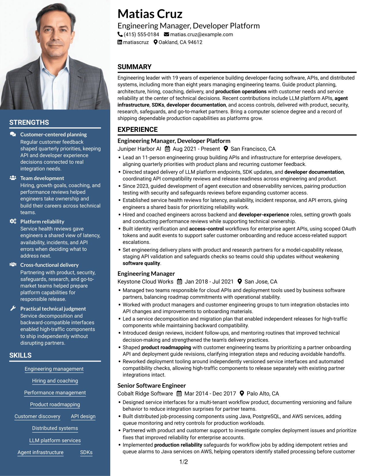 Resume example — page 1