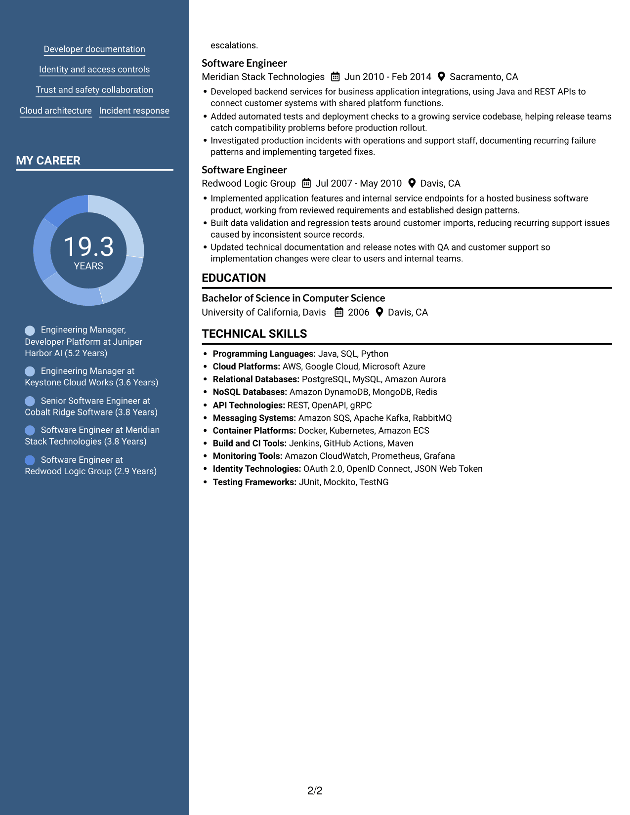 Resume example — page 2