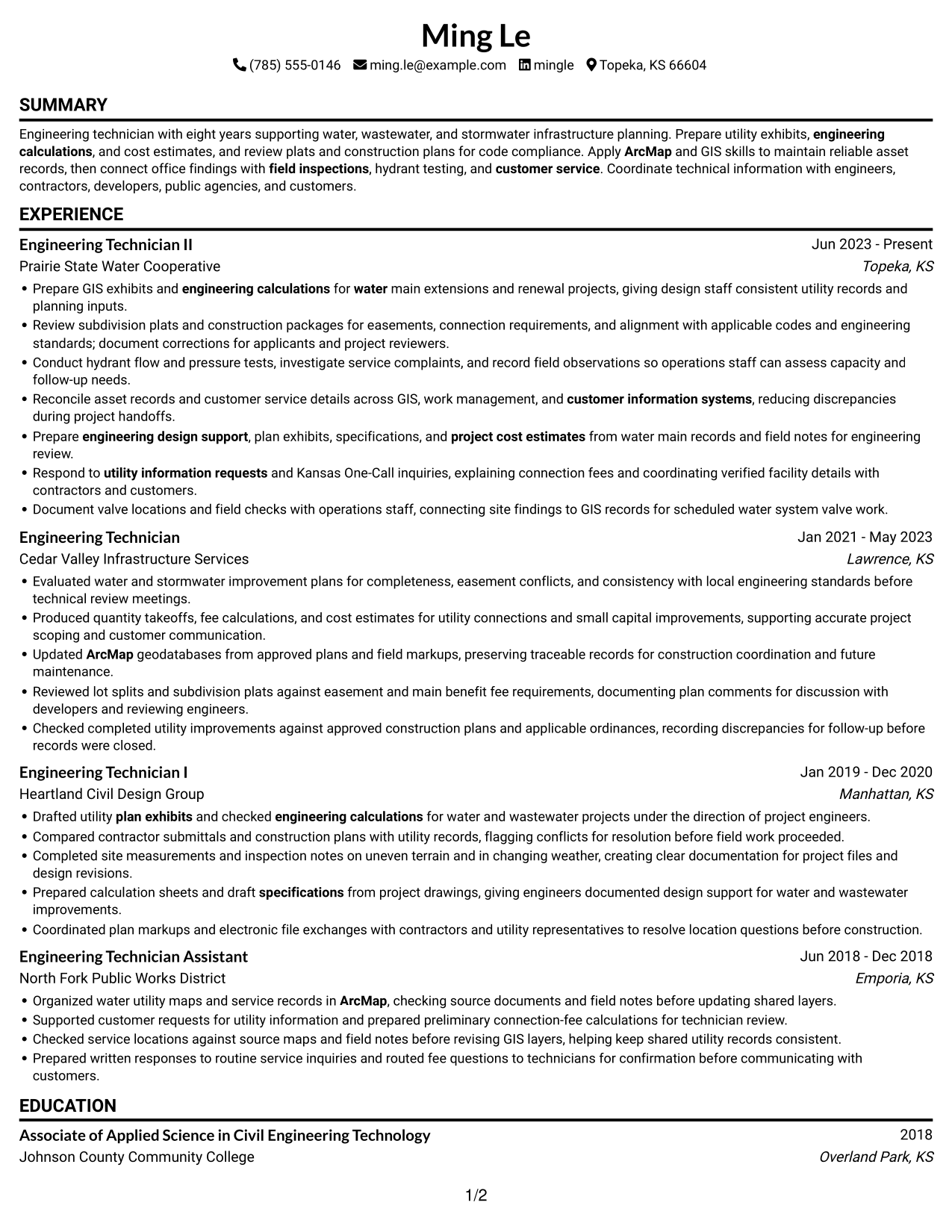 Resume example — page 1