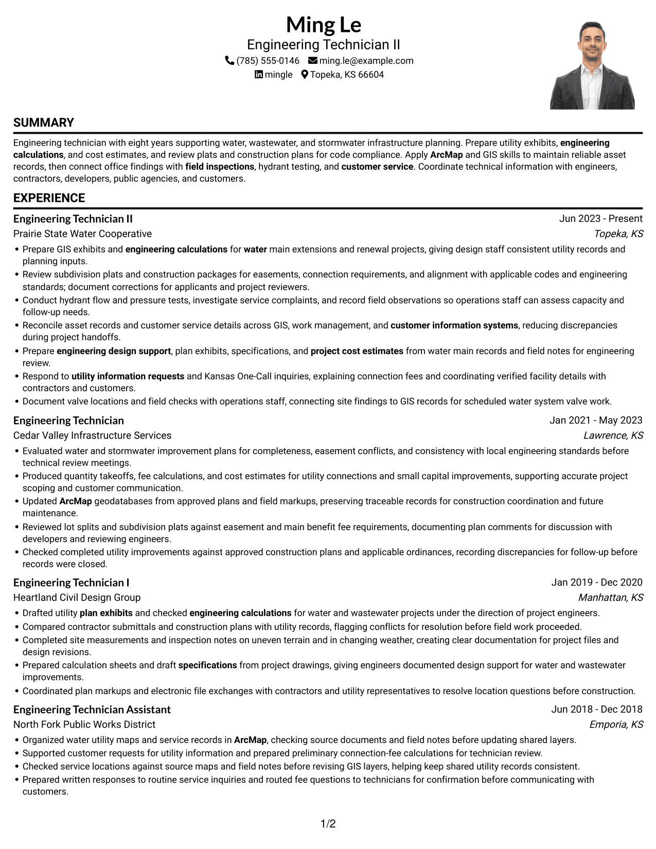 Resume example — page 1