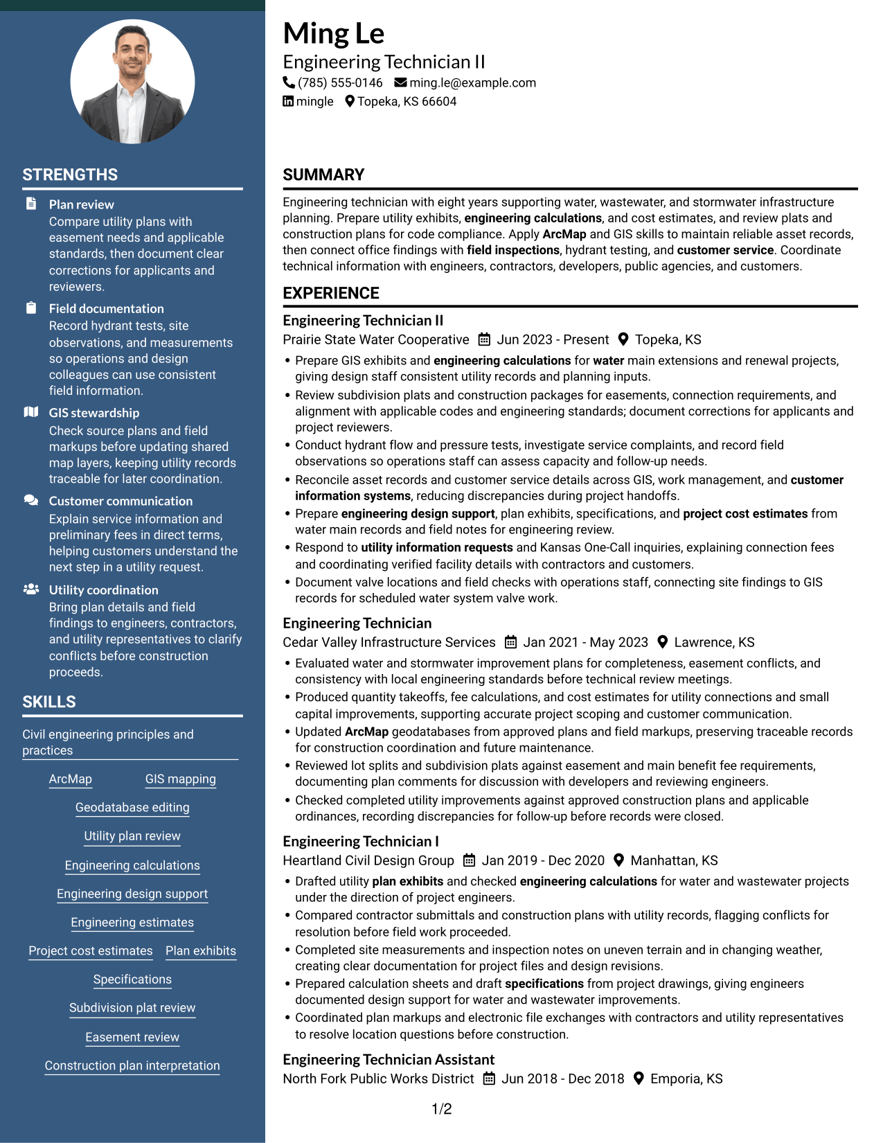 Resume example — page 1