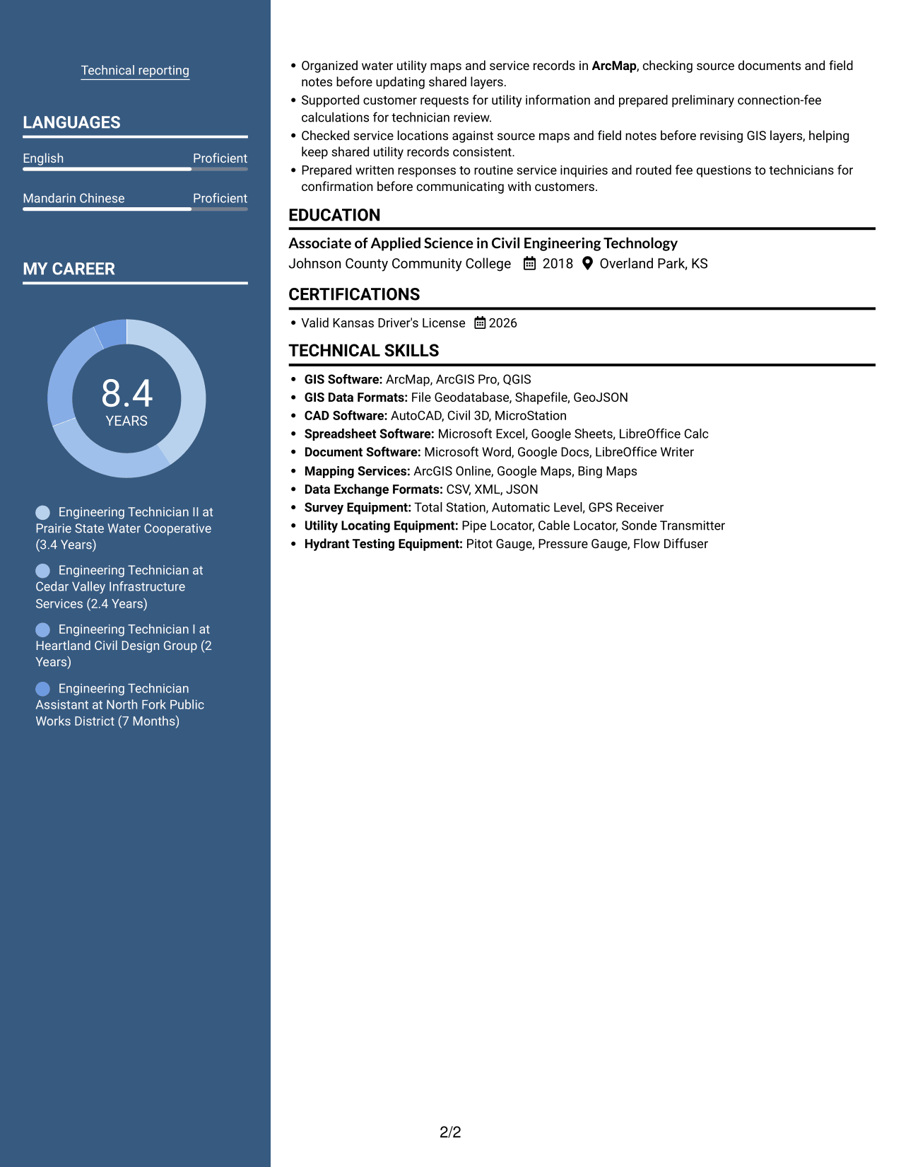 Resume example — page 2