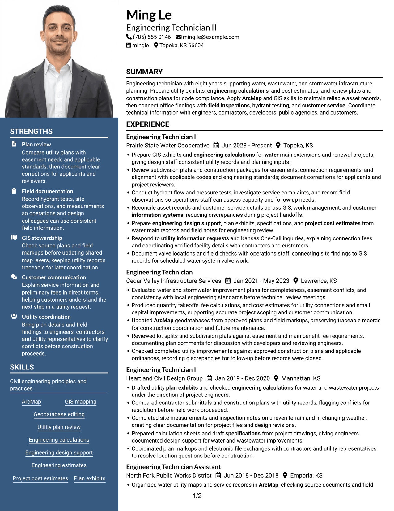 Resume example — page 1