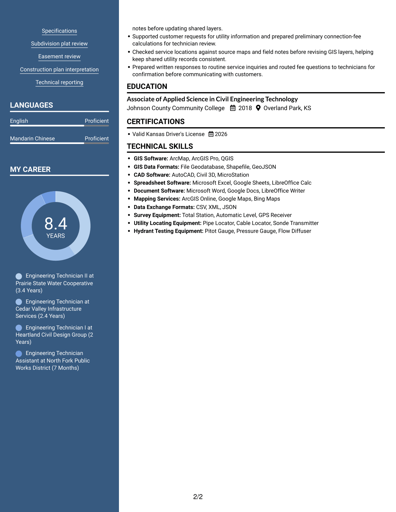 Resume example — page 2