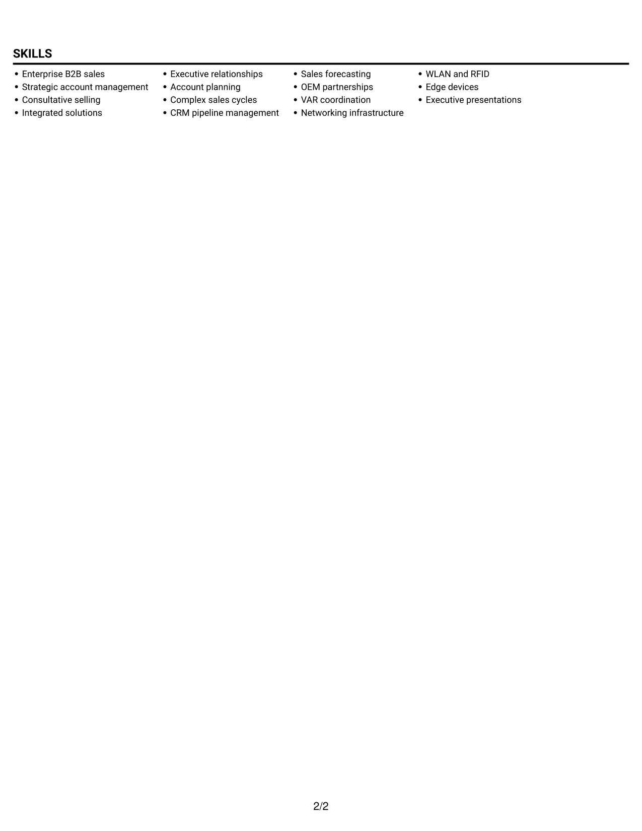 Resume example — page 2