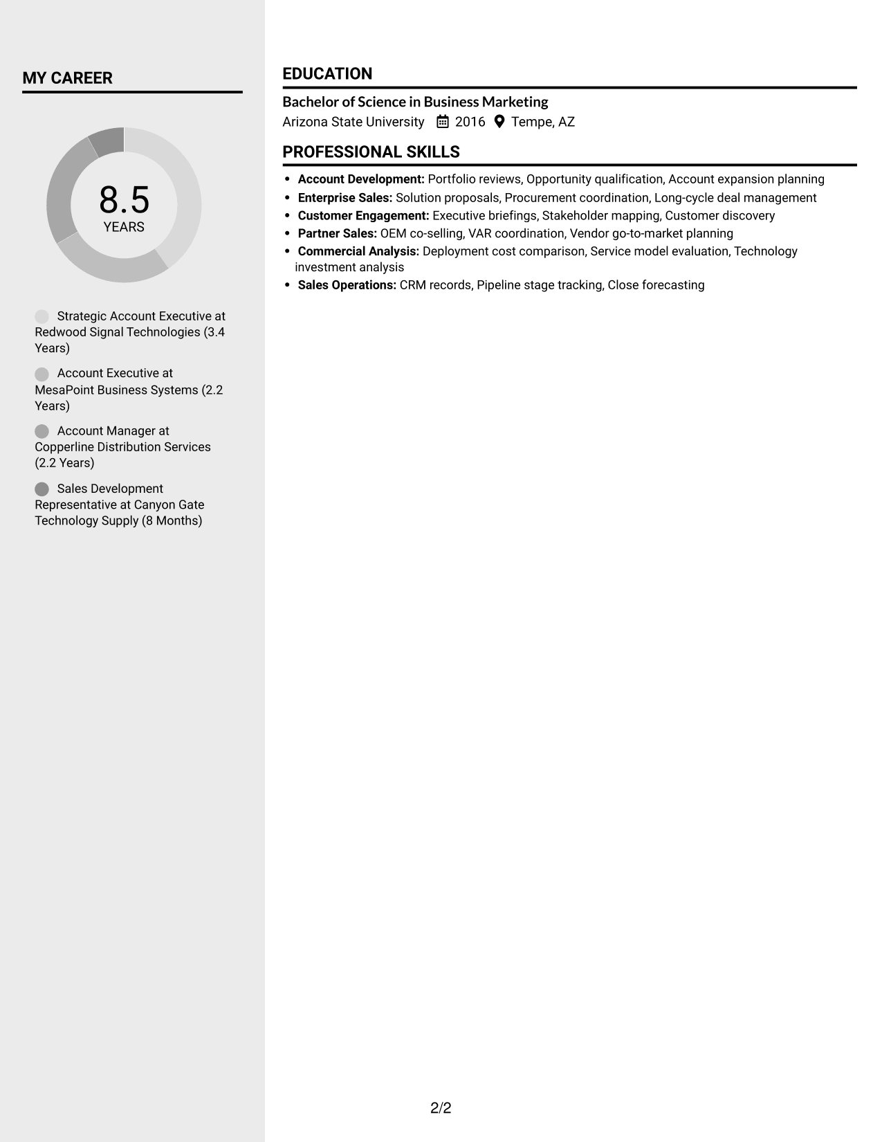Resume example — page 2