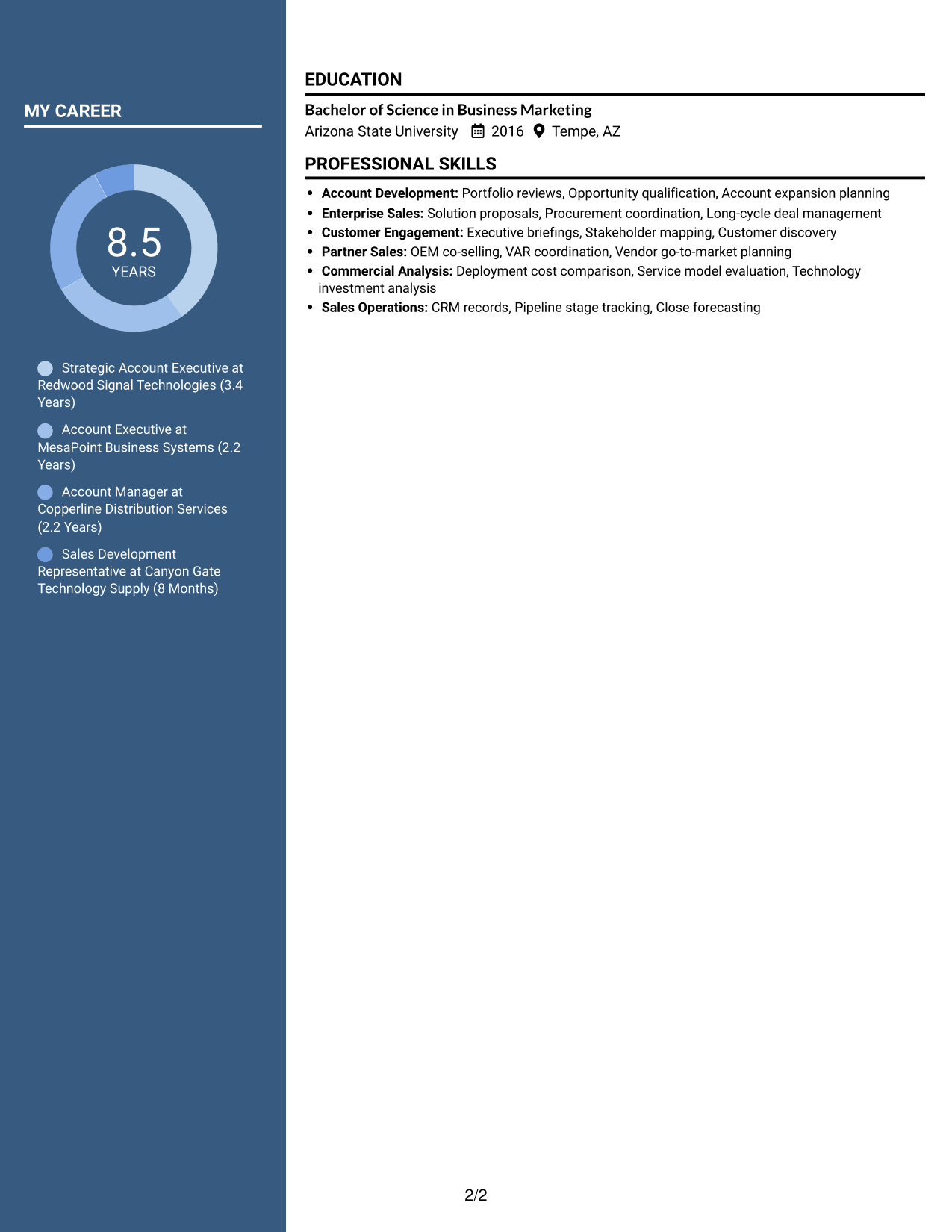 Resume example — page 2