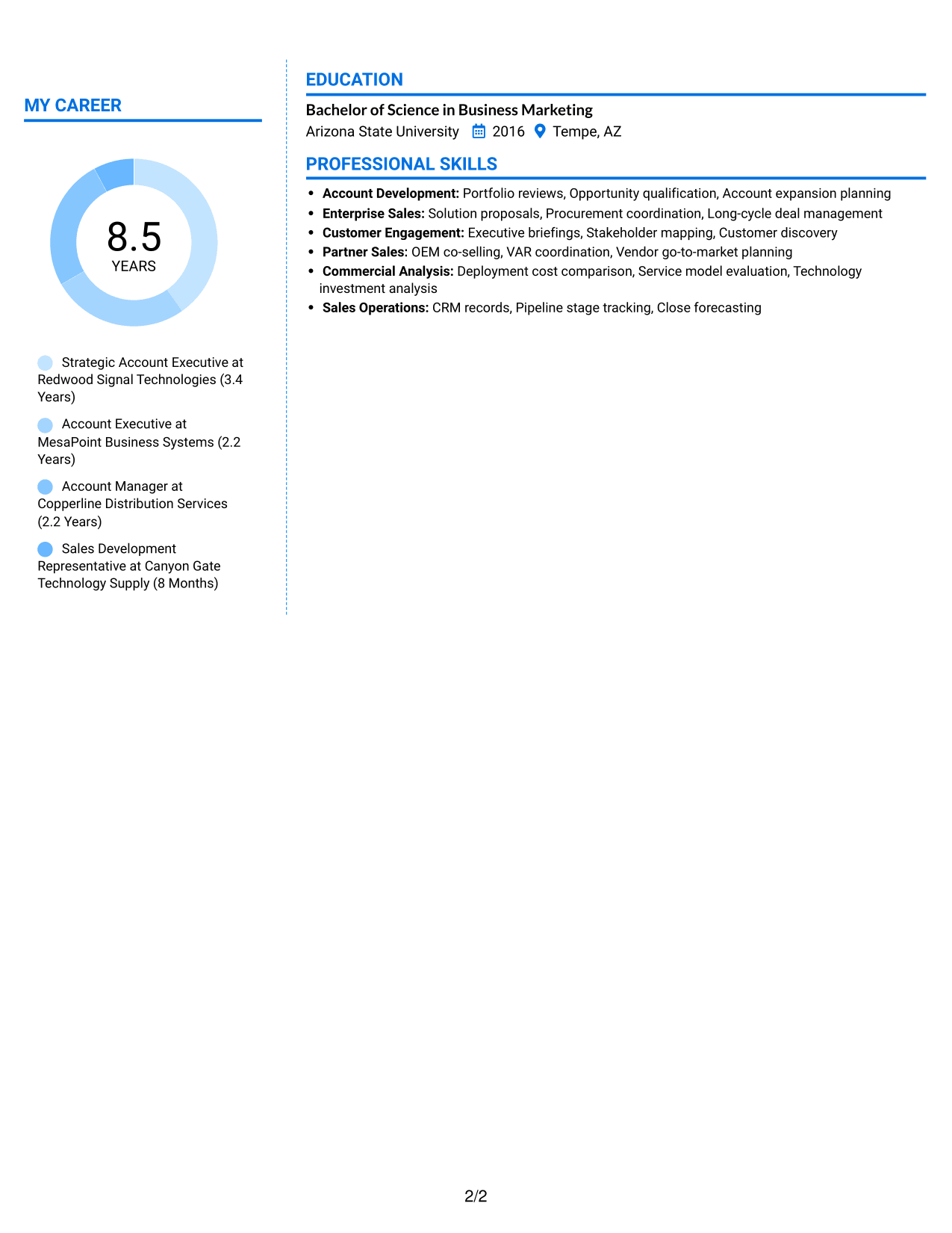Resume example — page 2