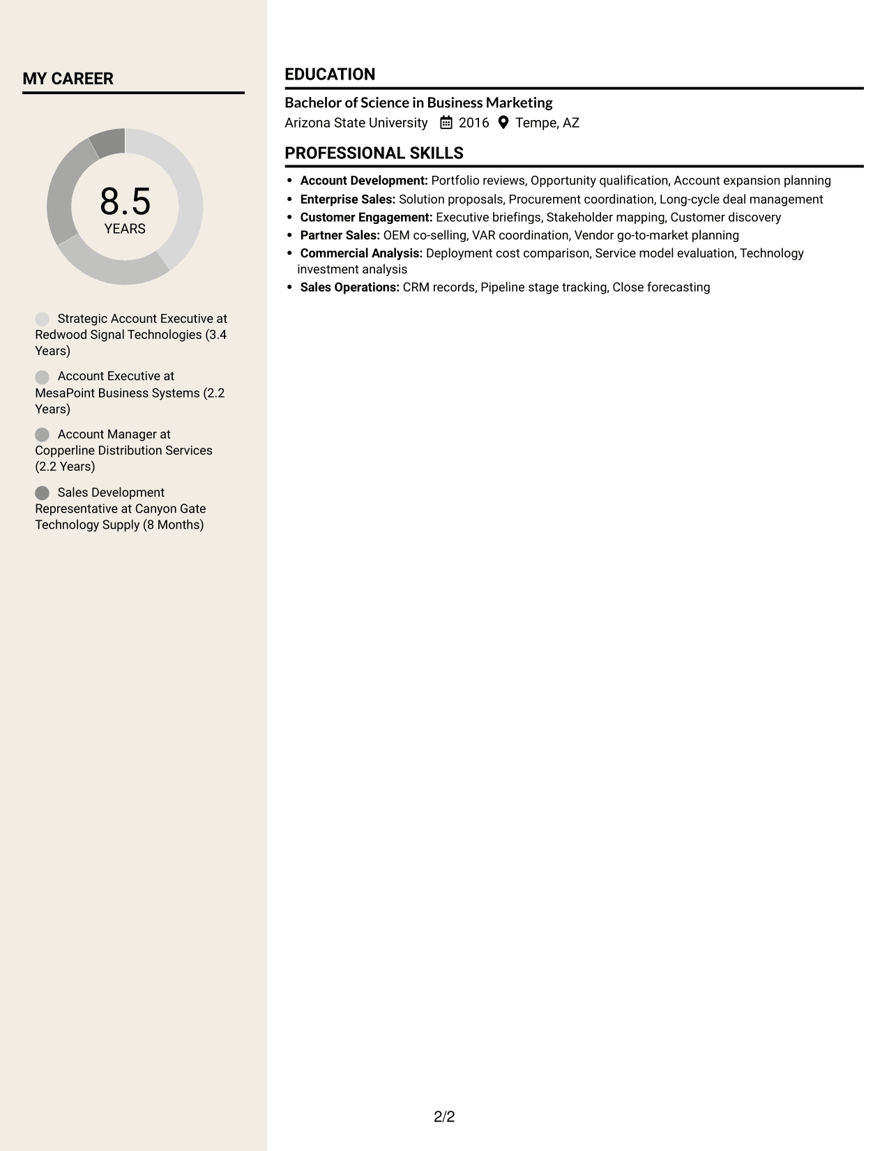 Resume example — page 2