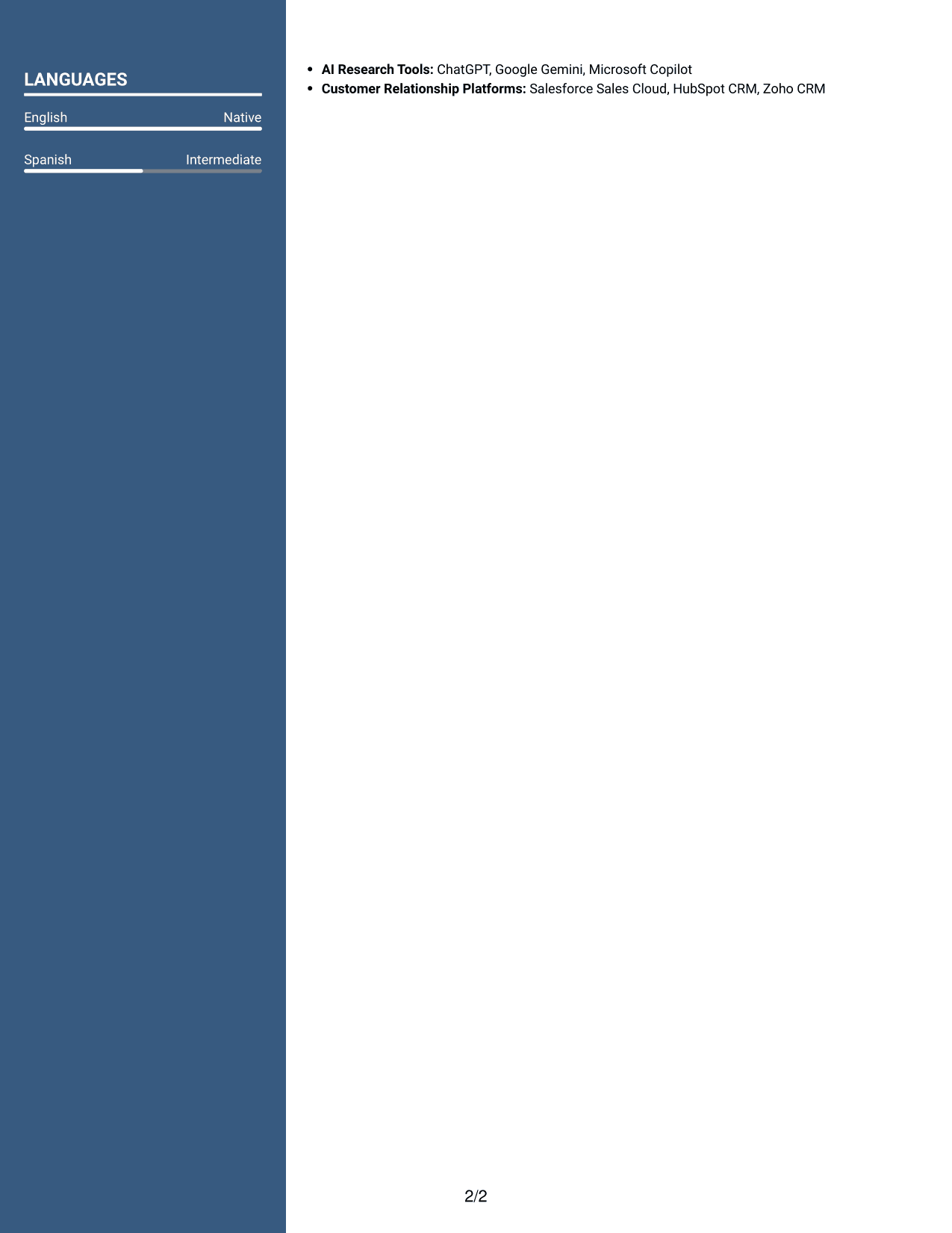Resume example — page 2