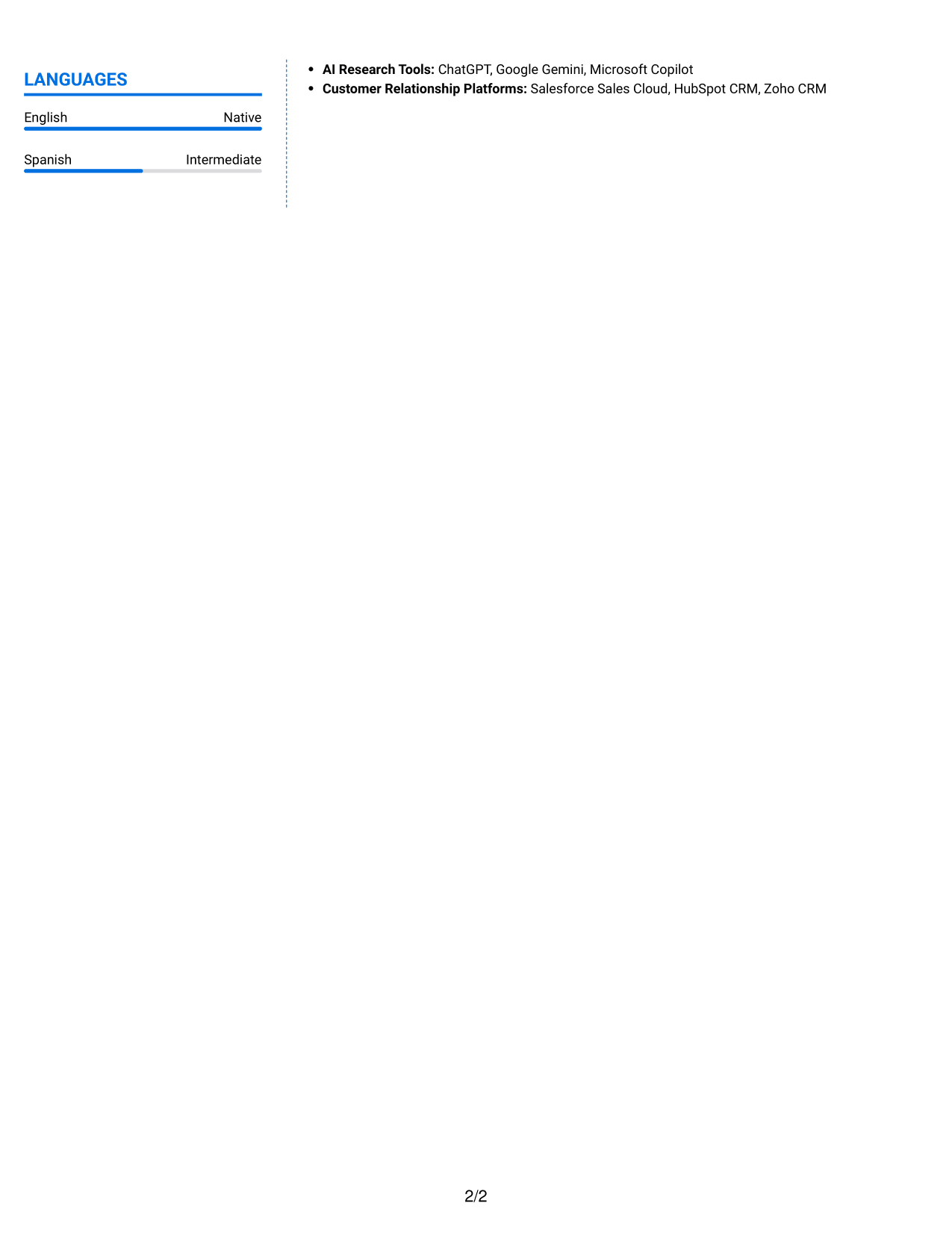 Resume example — page 2