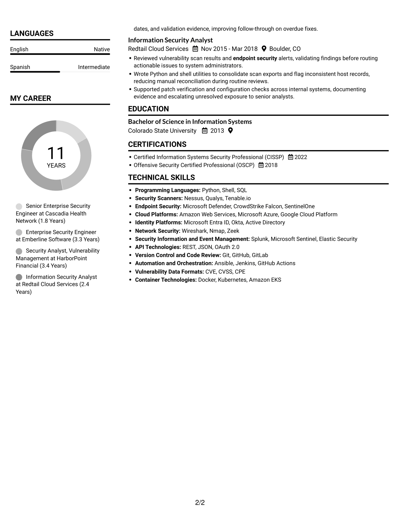 Resume example — page 2