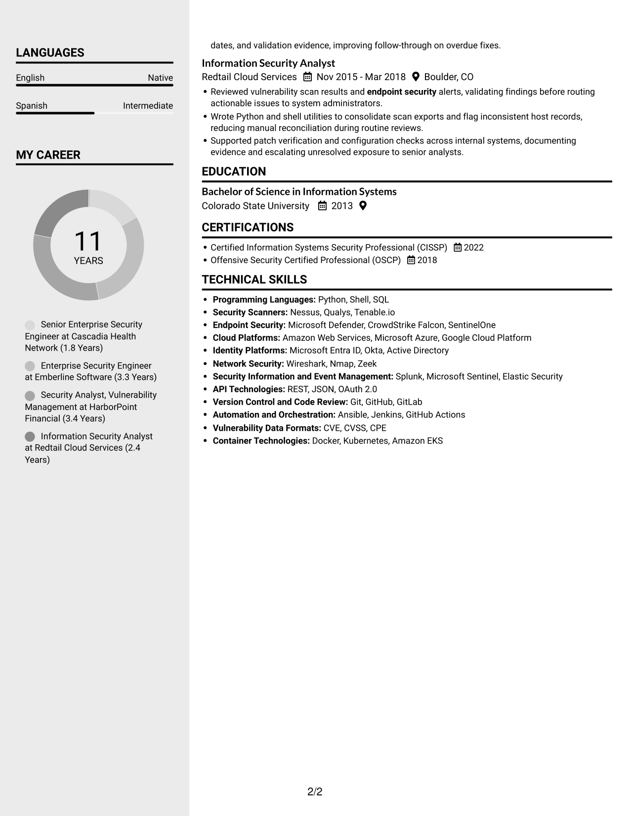 Resume example — page 2