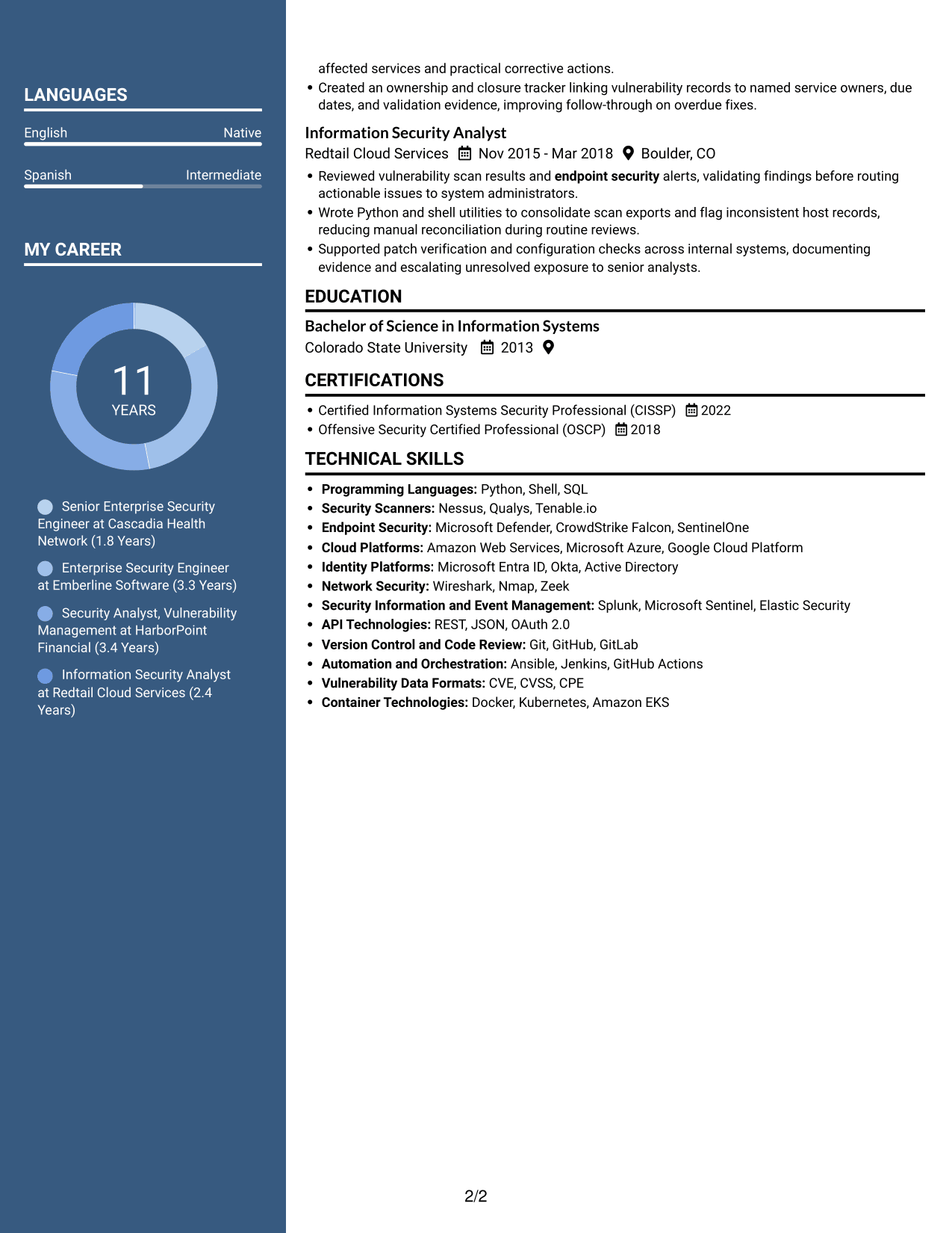 Resume example — page 2