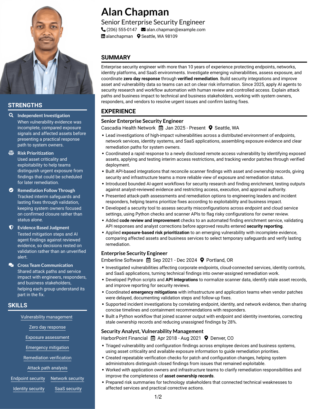 Resume example — page 1