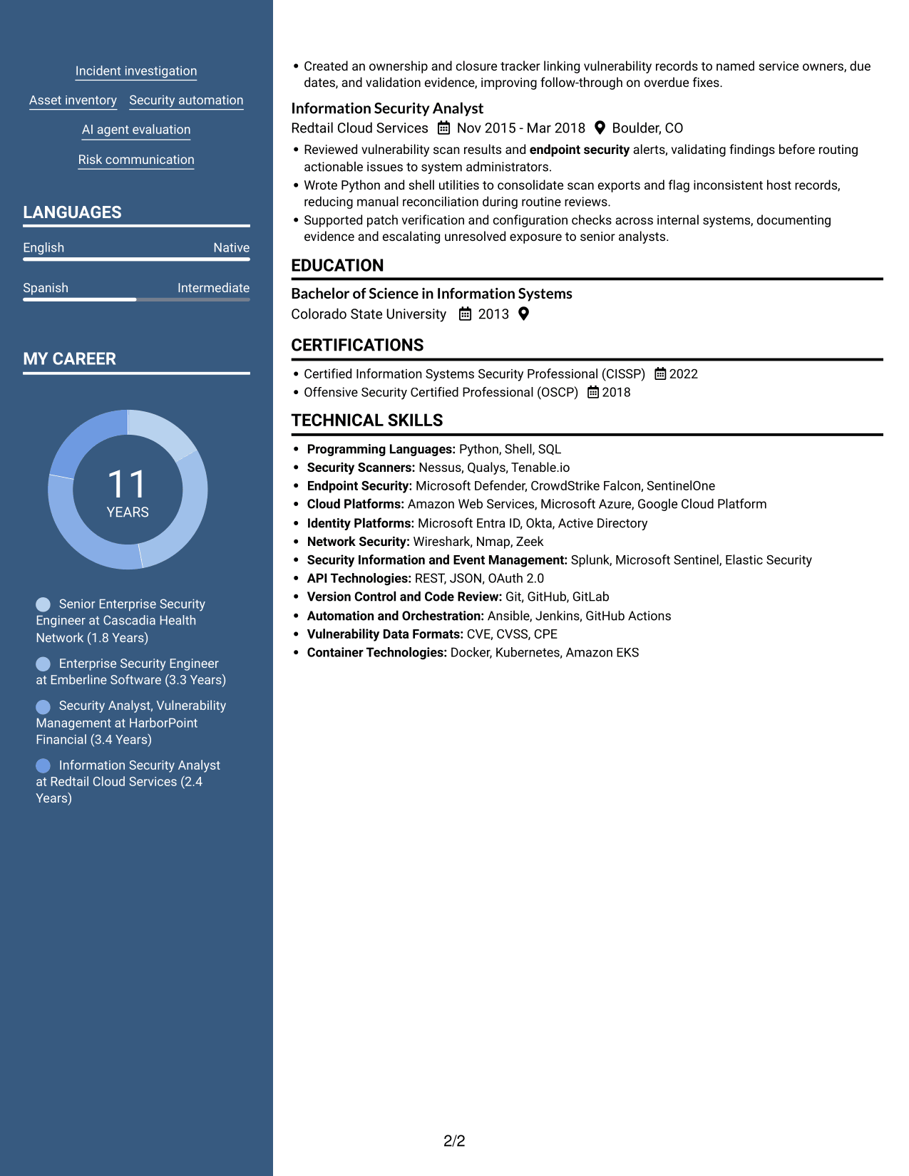 Resume example — page 2