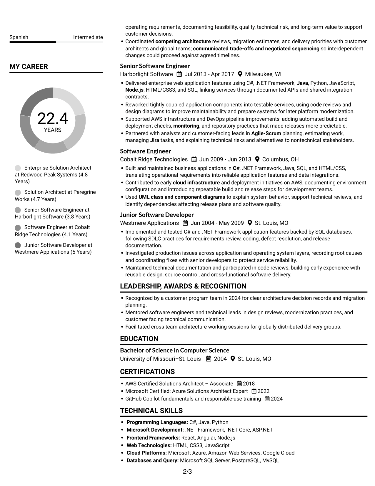 Resume example — page 2