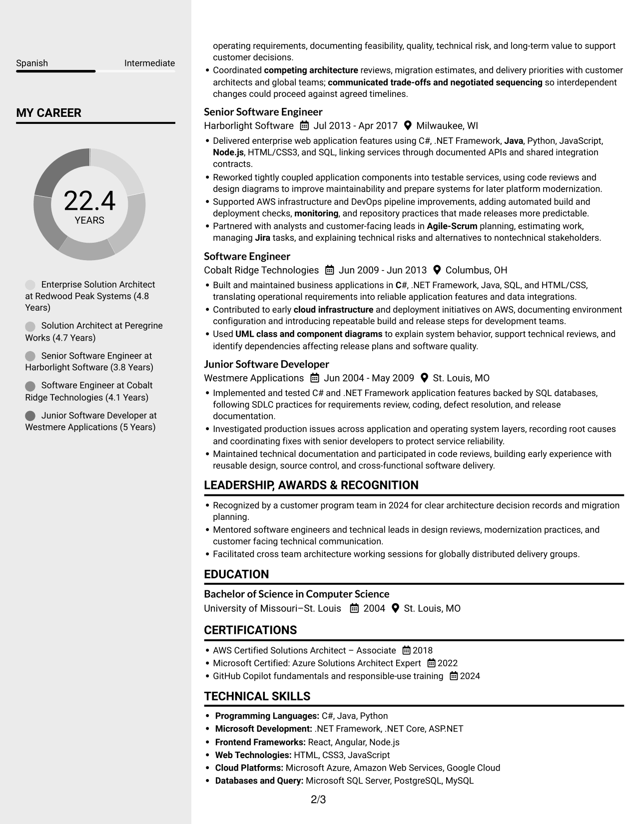Resume example — page 2