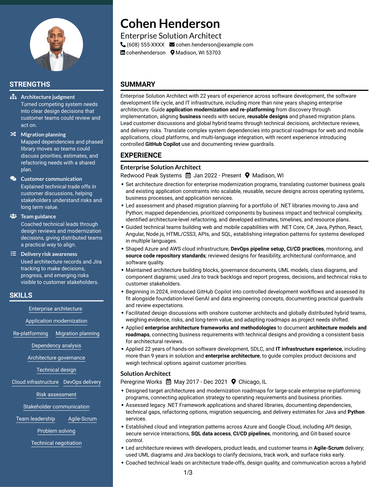 Resume example — page 1