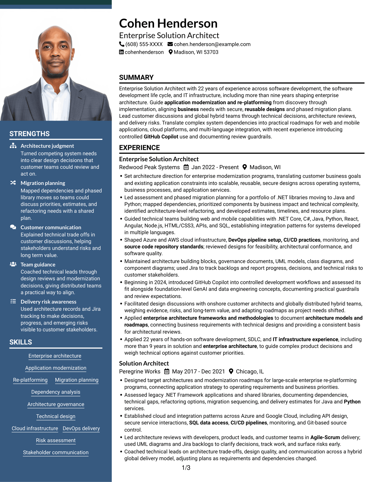 Resume example — page 1