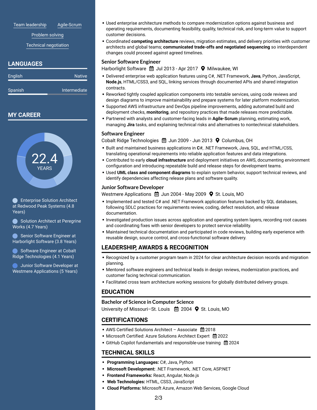 Resume example — page 2