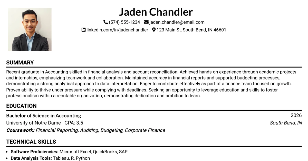 33 Entry-Level Accountant / Financial Analyst Resume Templates with Example 2026 (ATS-Optimized)