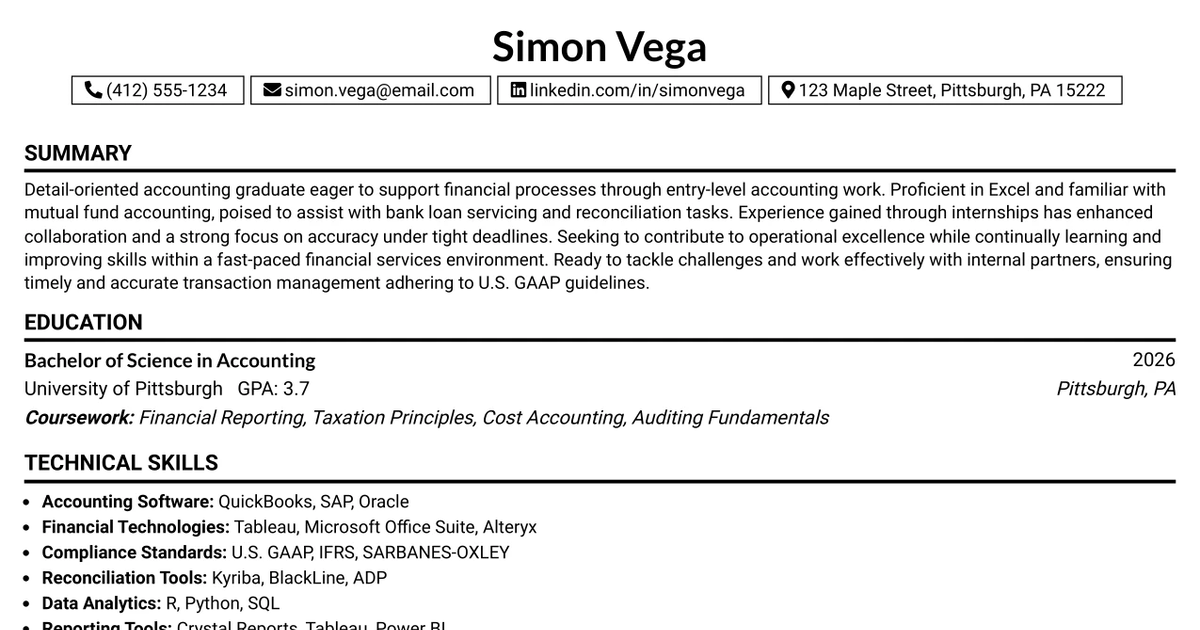 33 Entry-Level Accountant Resume Templates with Example 2026 (ATS-Optimized)