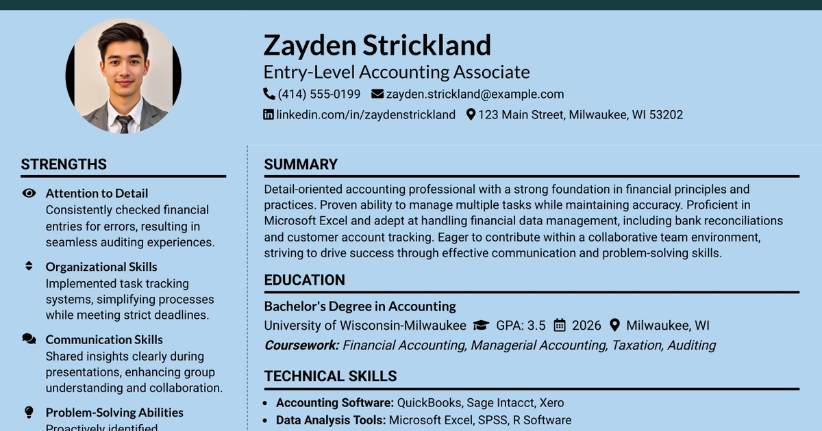33 Entry-Level Accounting Associate Resume Templates with Example 2026 (ATS-Optimized)