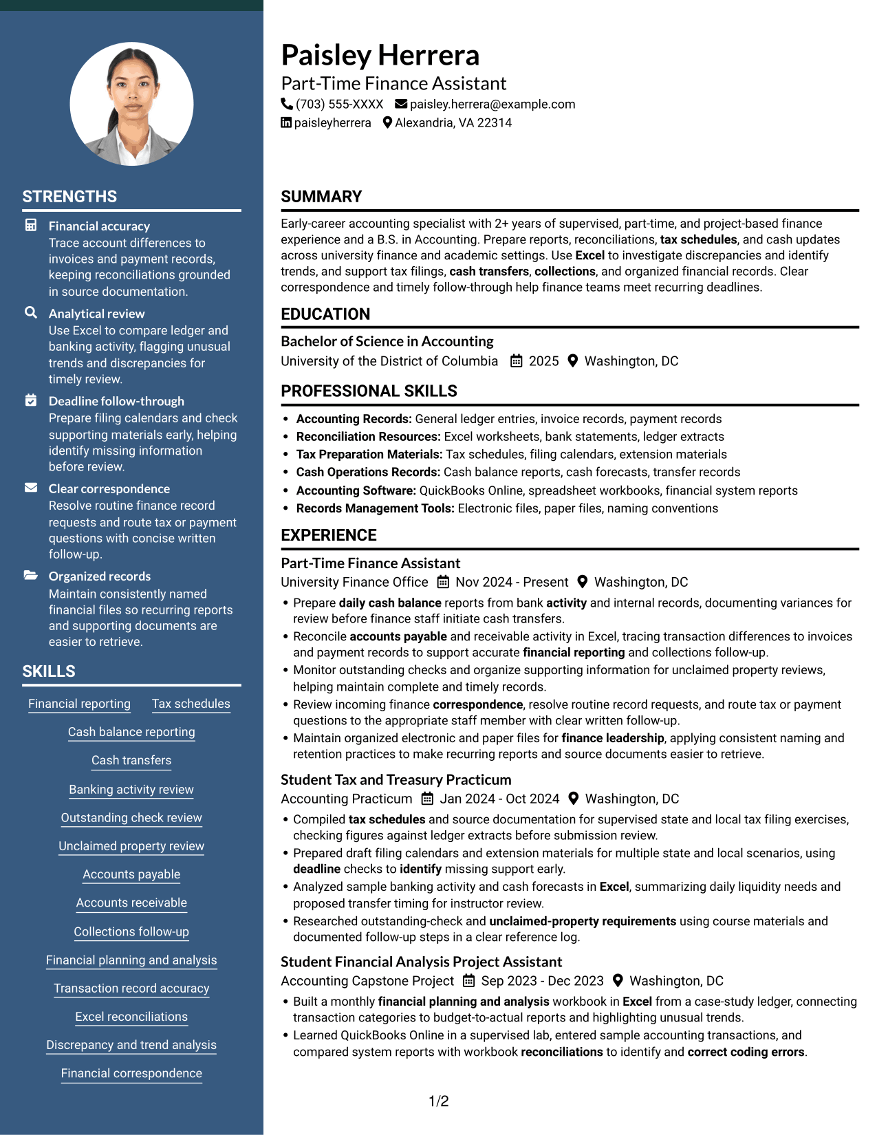 Resume example — page 1