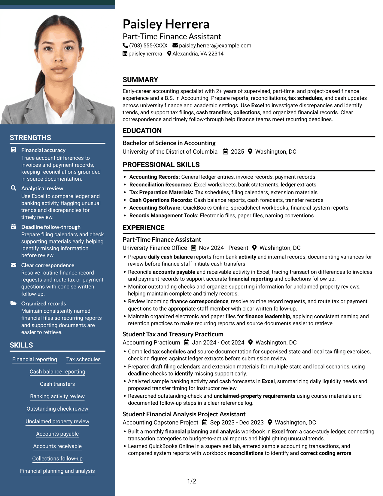 Resume example — page 1