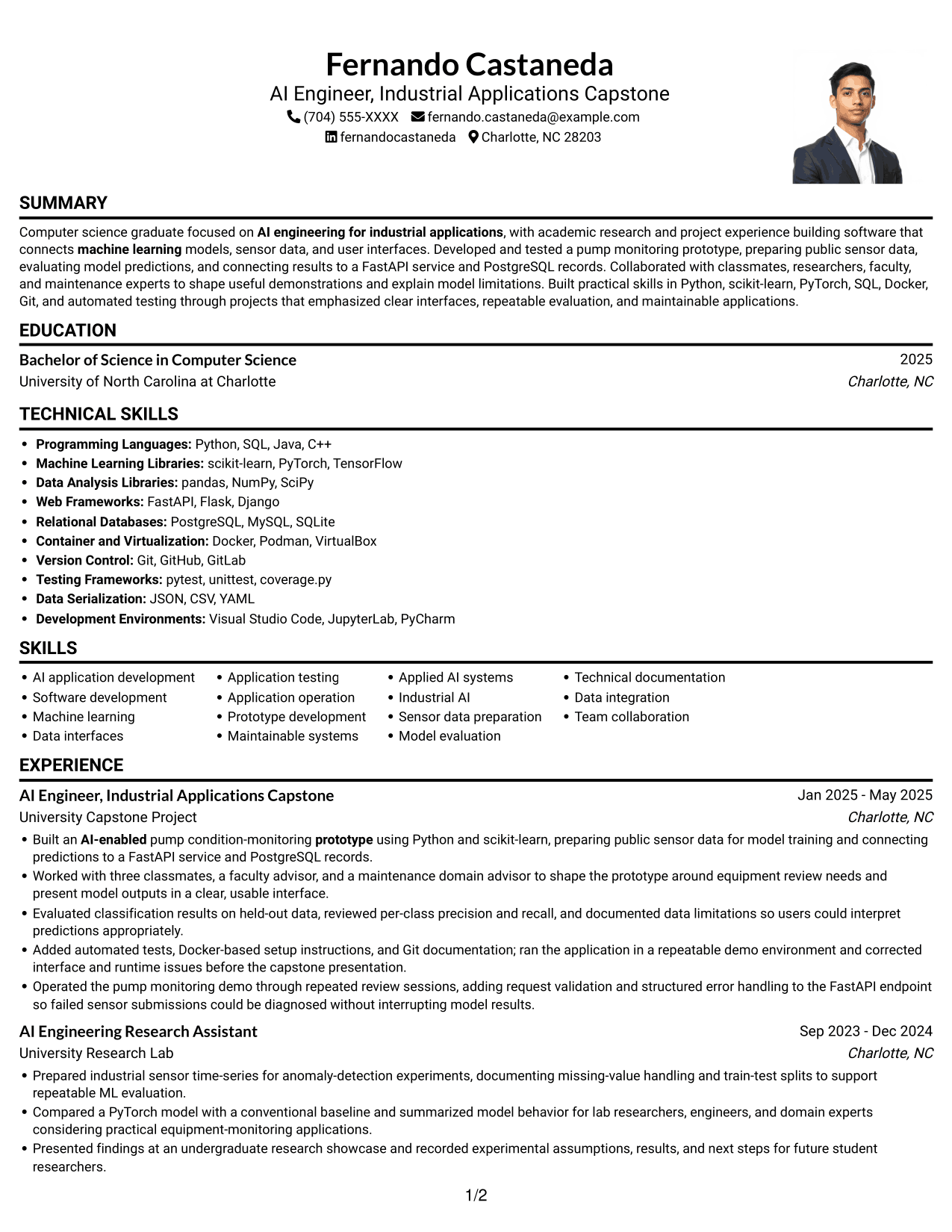Resume example — page 1
