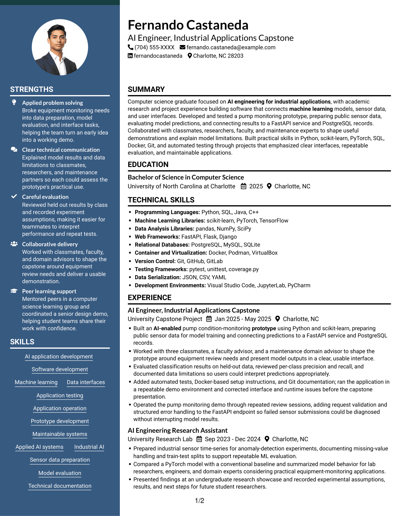 Resume example — page 1
