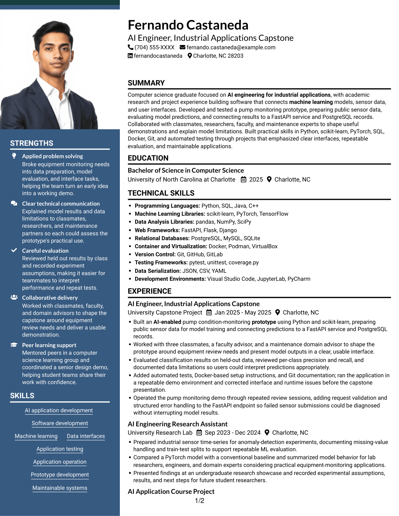 Resume example — page 1