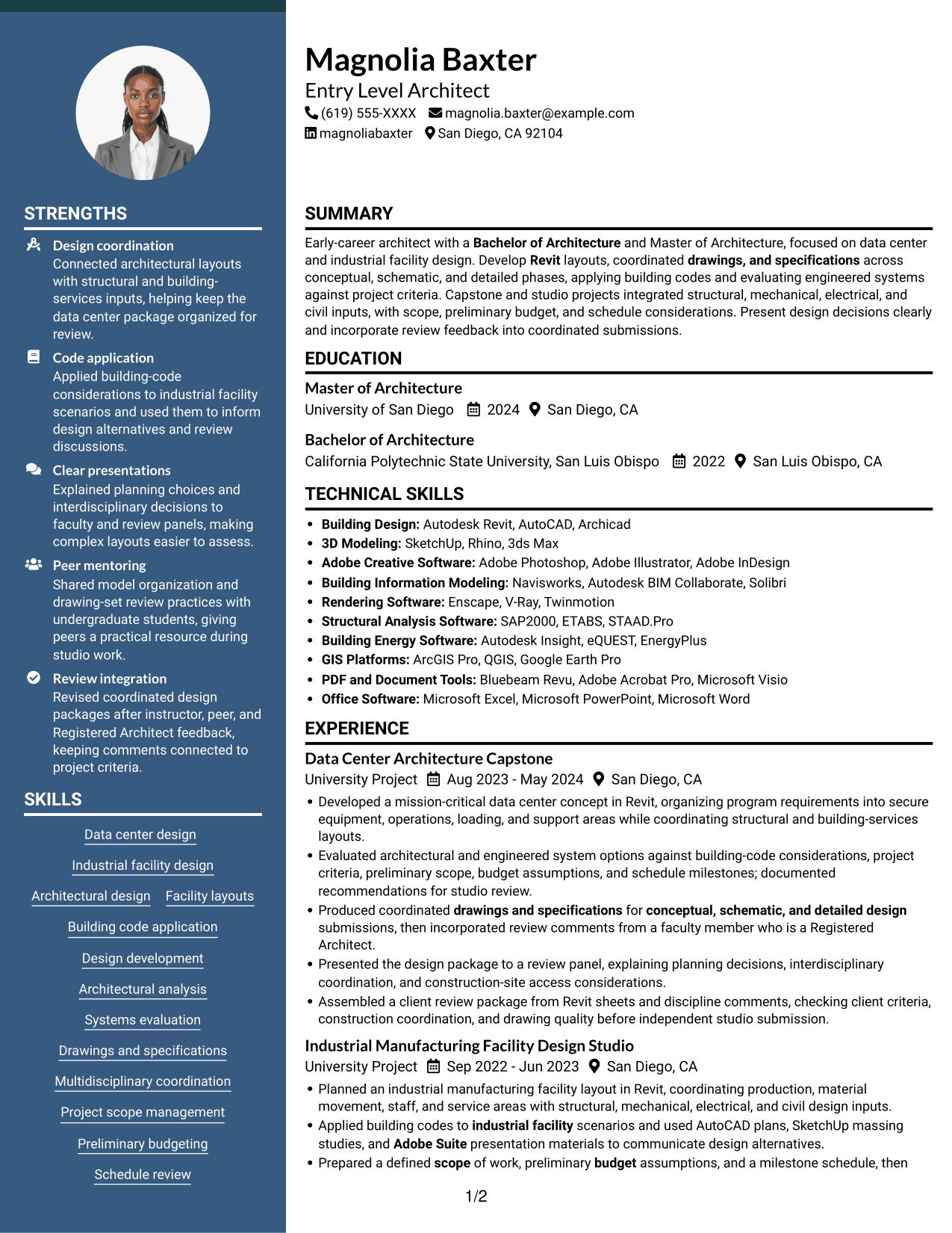 Resume example — page 1