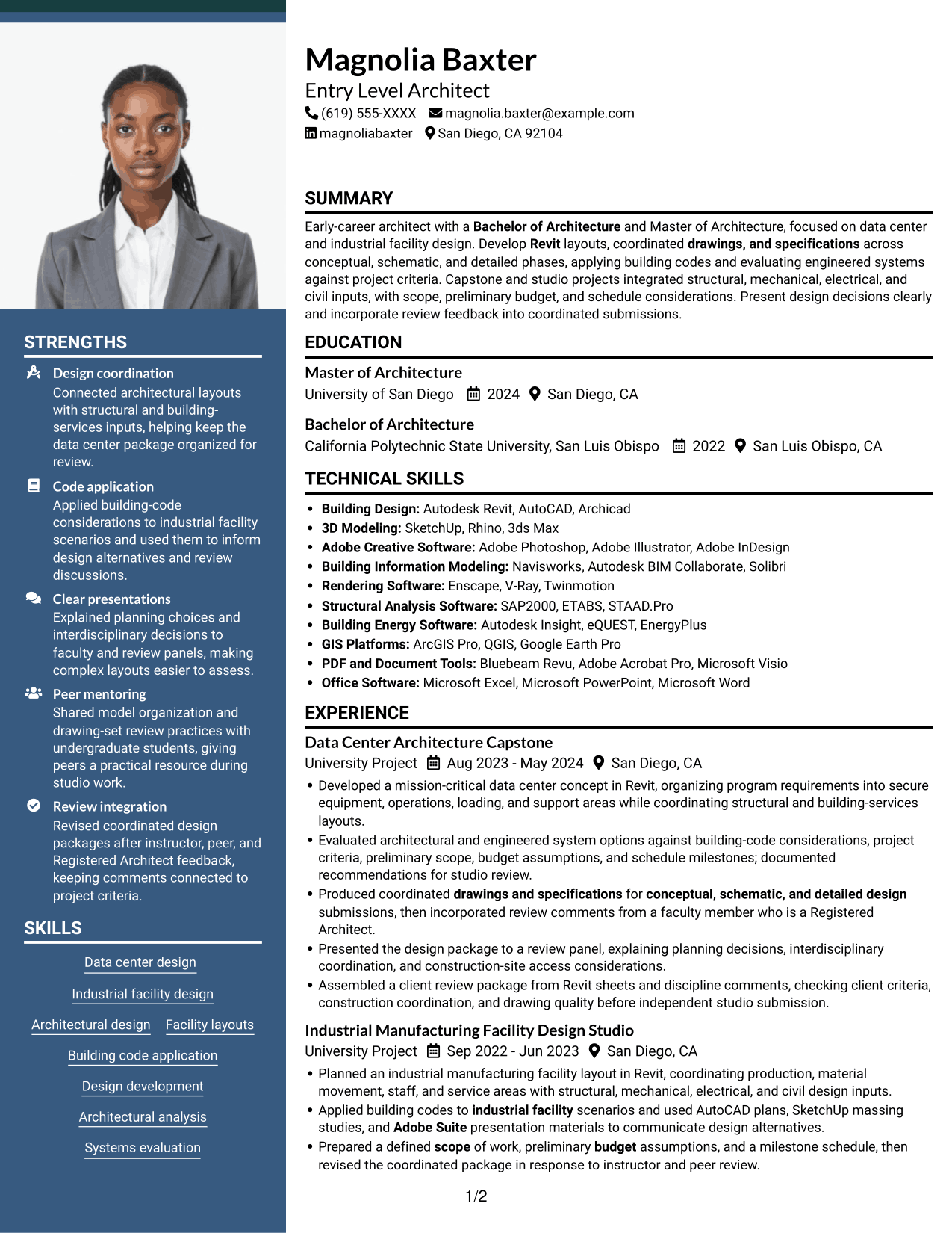 Resume example — page 1