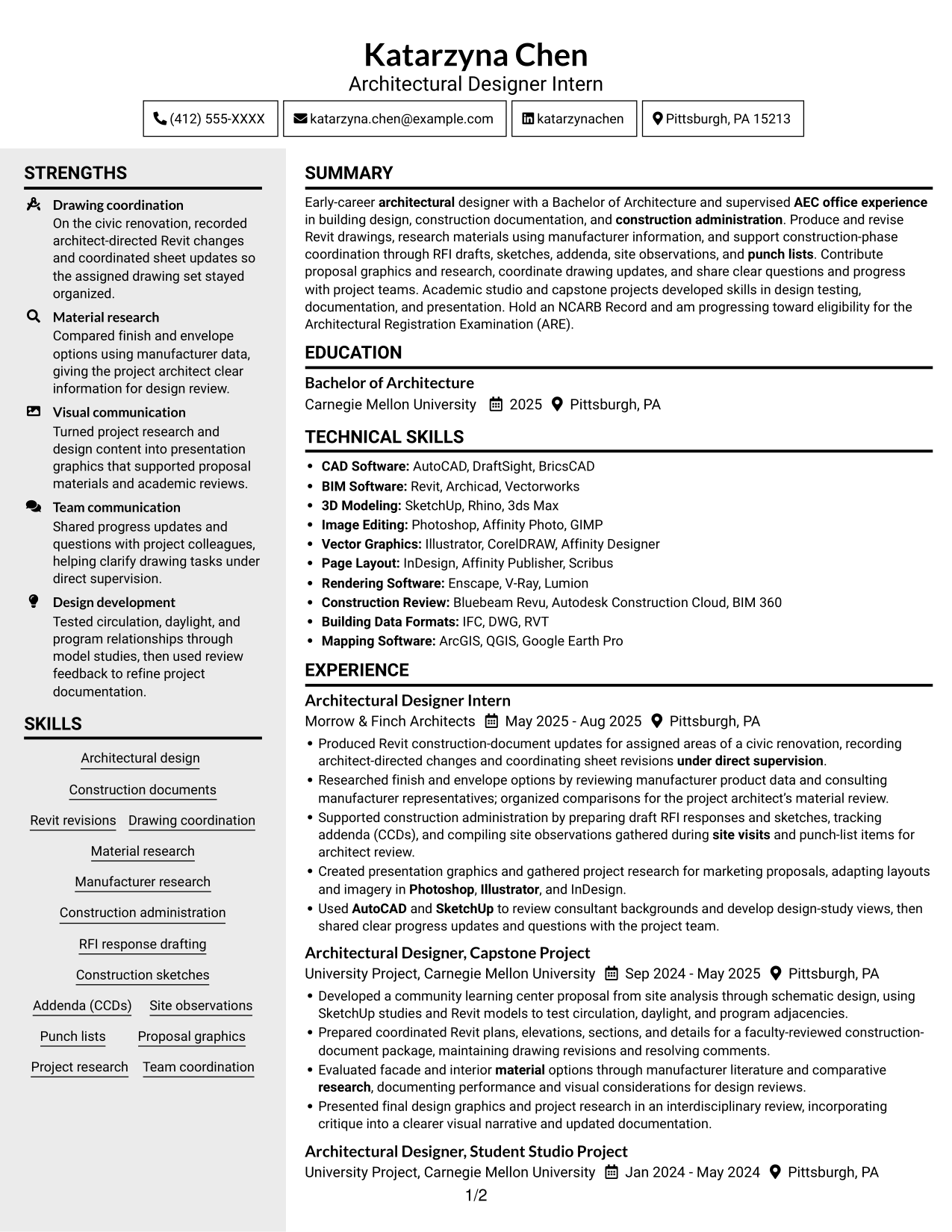 Resume example — page 1