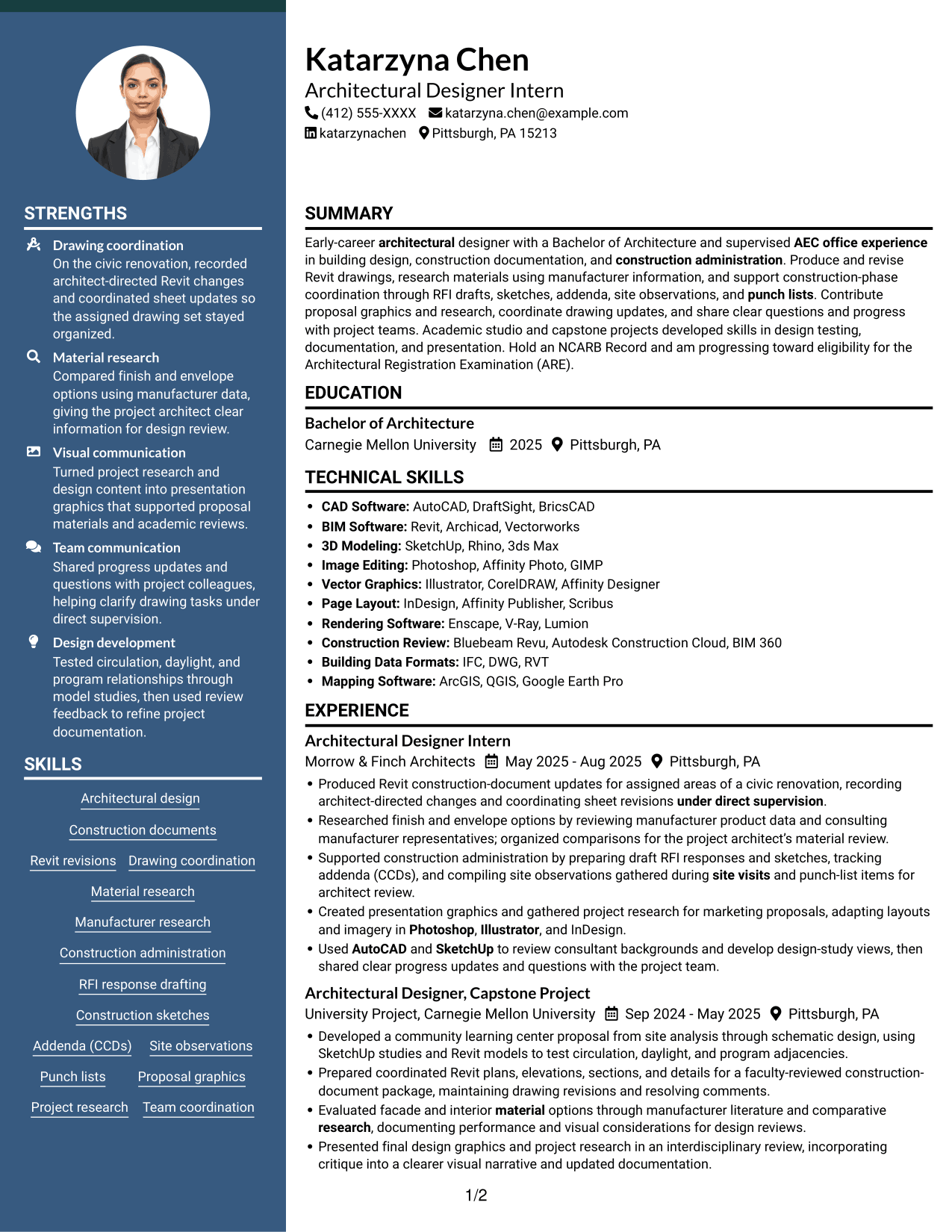 Resume example — page 1