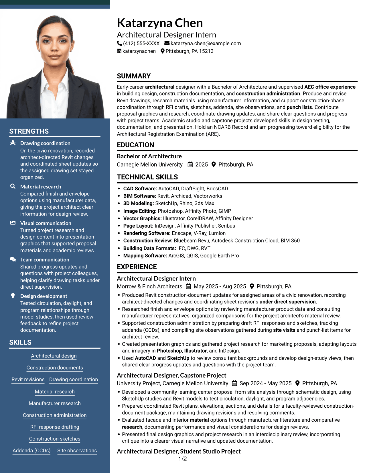 Resume example — page 1