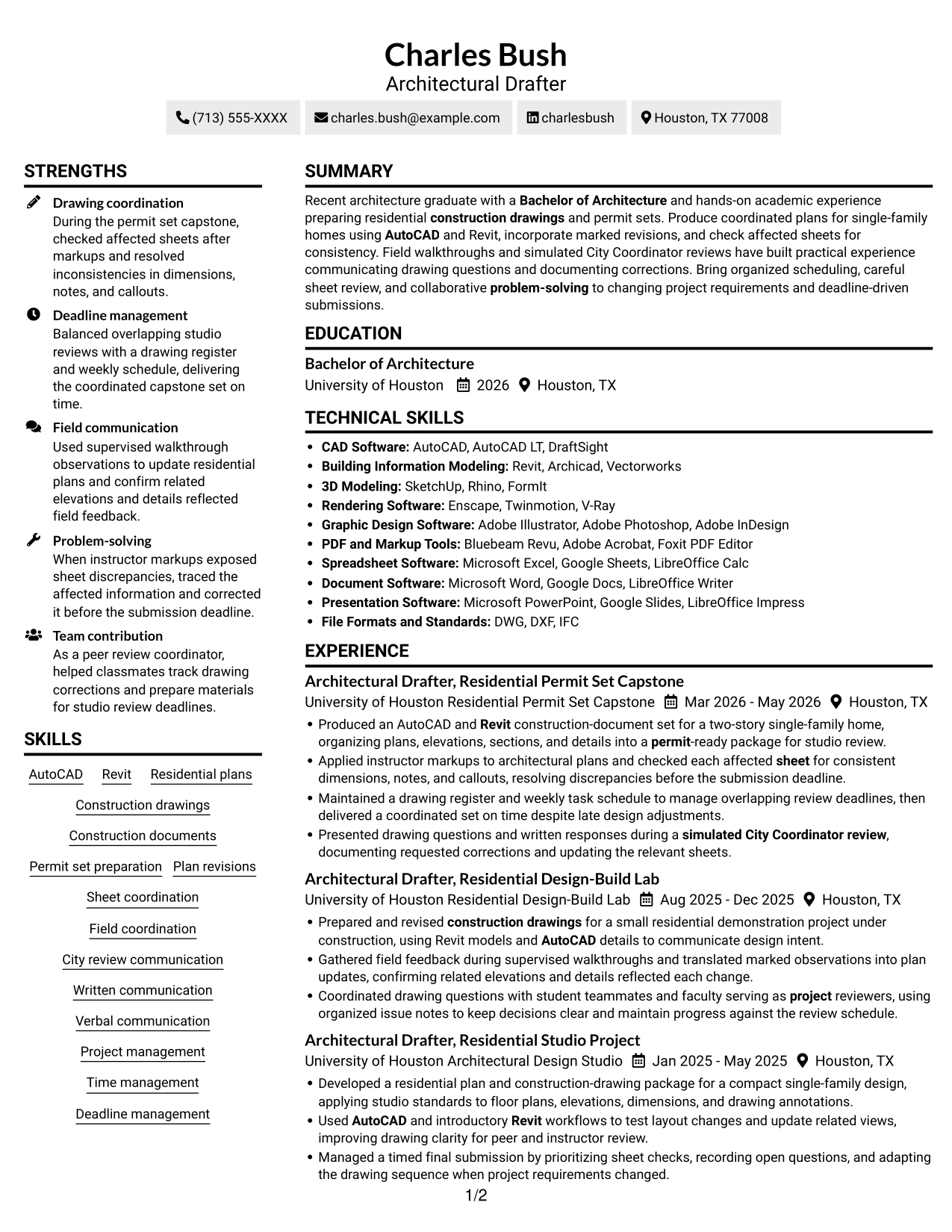 Resume example — page 1