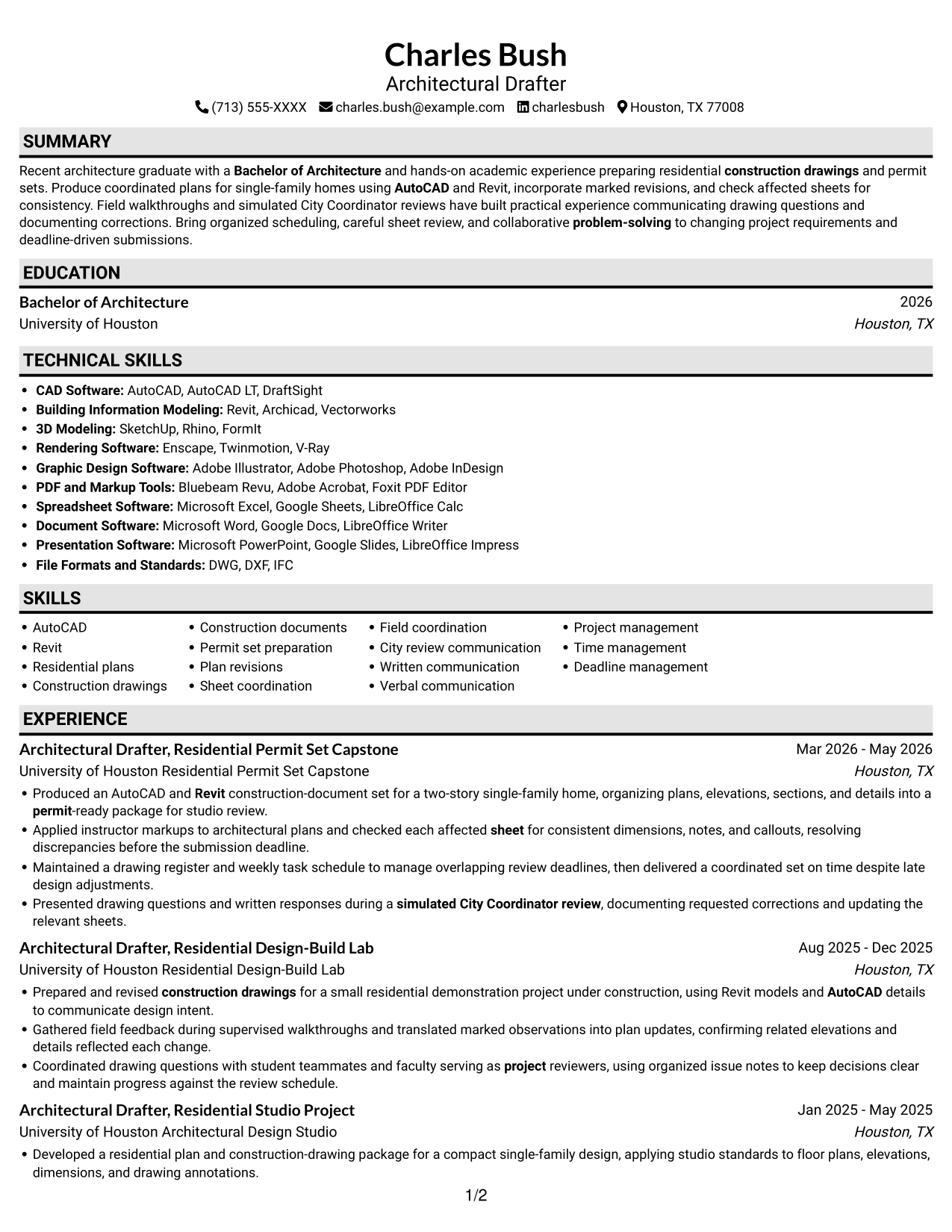 Resume example — page 1