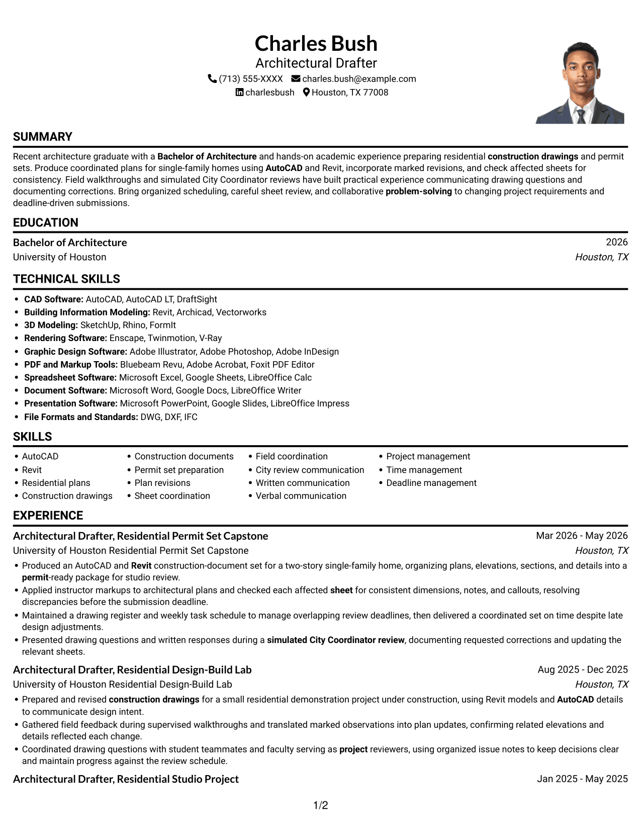 Resume example — page 1