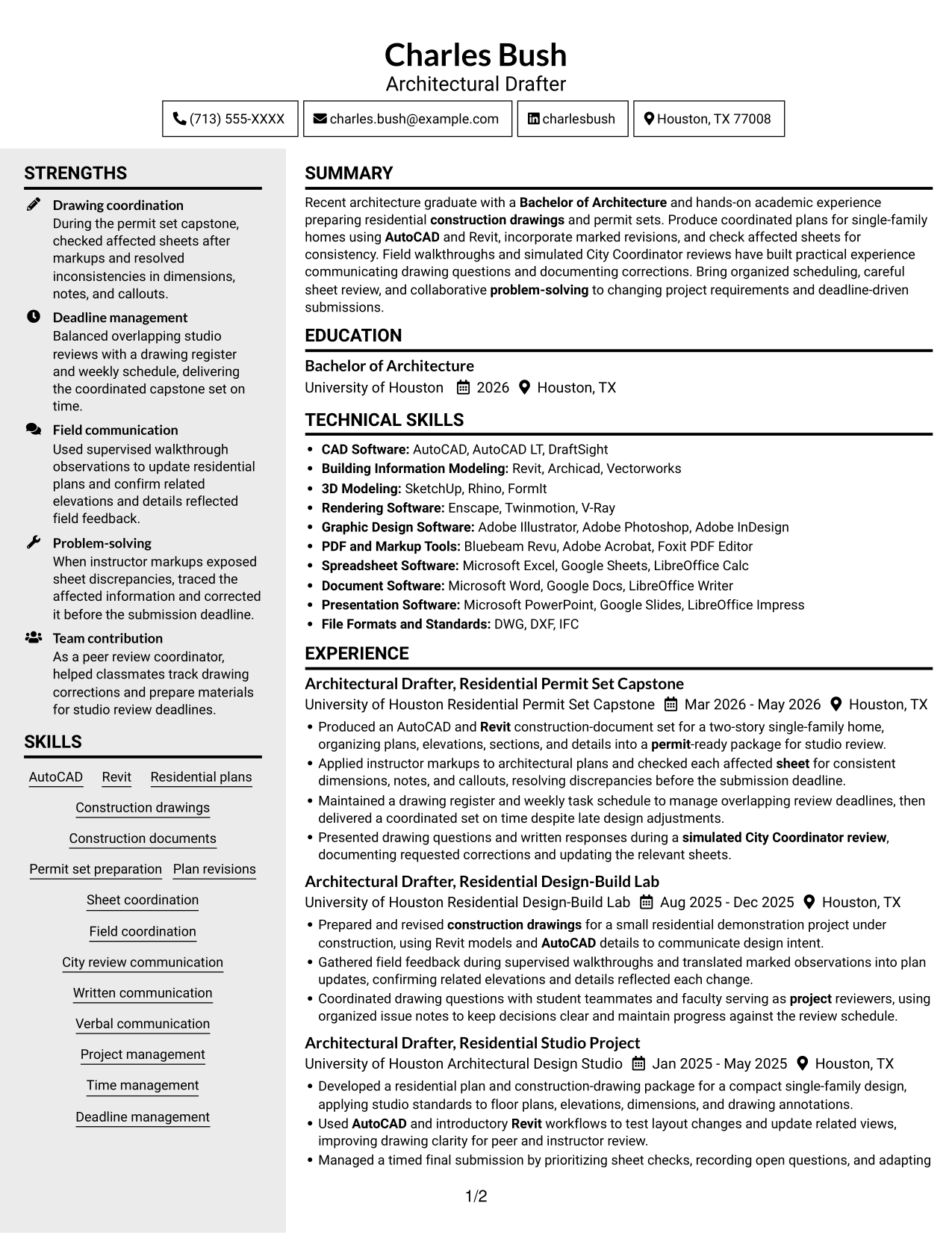 Resume example — page 1